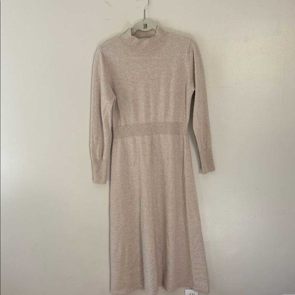 Long Beige Cashmere Dress